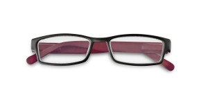 Kunststof leesbril met zachte veren - Mat zwart-rood