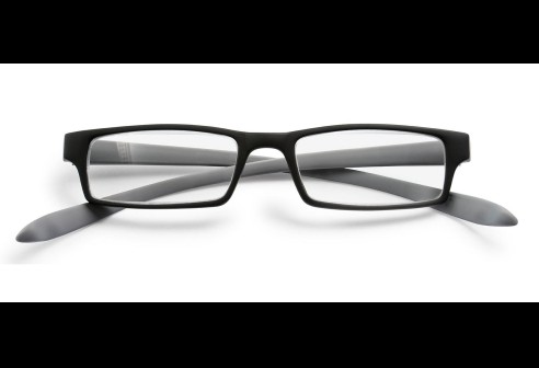 Leesbril kunststof montuur met 'neckholder' veren Zwart/Grijs