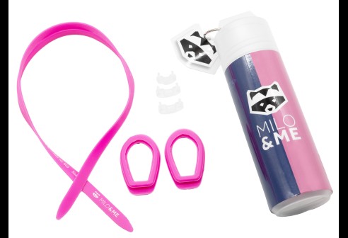 Kit de montage pour lunettes de natation Milo & Me Nalu, taille S bandeau, anneaux et pont de nez rose