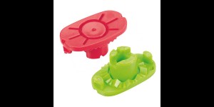 Bloc de fixation NIDEK Pliable-Cup, couleurs assorties (5x rouges et 5x verts) pour une différenciation droite gauche, jusqu'à une base 6