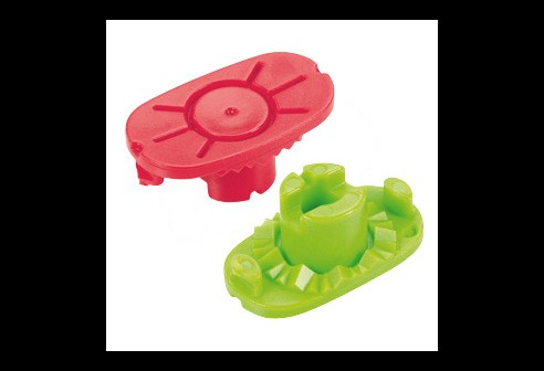 Bloc de fixation NIDEK Pliable-Cup, couleurs assorties (5x rouges et 5x verts) pour une différenciation droite gauche, jusqu'à une base 6