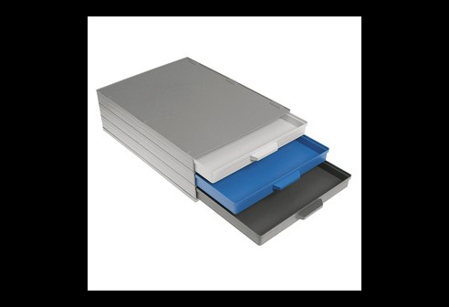 Réserve de petites pièces, avec trois tiroirs, sans casiers à clapet