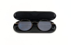 Lunettes de lecture plates mates havane dans un étui magnétique en métal +1.00