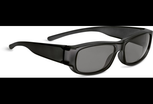 Shoptic Overzetbril - rechthoekig met brede veren zwart