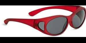 Lunettes superposables, rouge mat