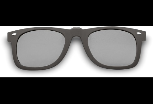 Clips polarisants rabattables et à emboiter noir S teinte gris 85-90%