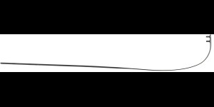 Branche monobloc pour lunettes en verre gun 1,6mm large 1 paire