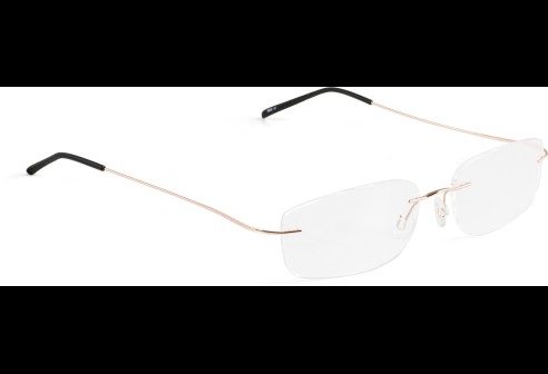 Monture percée en Titane béta, branches monoblock, or