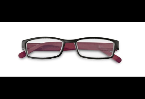 Monture en plastique douce au toucher - Noir rouge mat