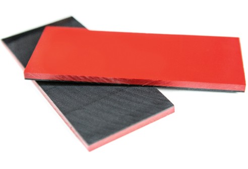 Acetaatplaten zwart/rood 150 x 6 x 65 mm