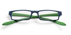 Leesbril kunststof montuur met 'neckholder' veren - Blauw/Groen