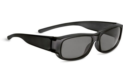 Shoptic Overzetbril - rechthoekig met brede veren zwart