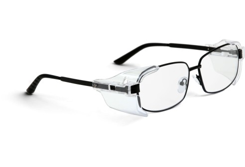 Veiligheidsbril metaal met zijkleppen matzwart