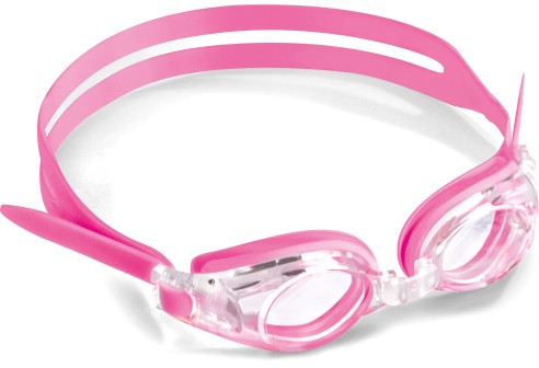 Zwembril kinder compleet gemonteerd met planglazen, roze