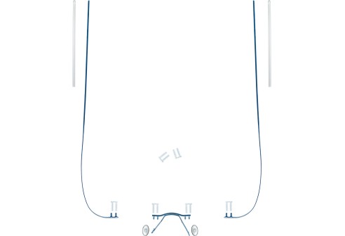 Complete glasbrilset met monoblock veren blauw