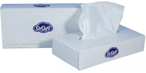 Zachte witte 2-laags luxe tissues zonder houtvezel