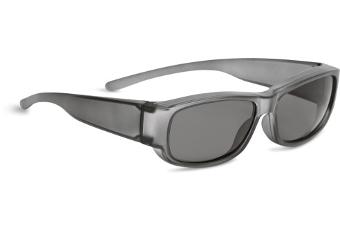 Shoptic Overzetbril - rechthoekig met brede veren grijs