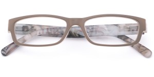 Leesbril kunststof grijs/bloemblad motief 