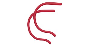Siliconen kruloortip voor volwassenen rood Ø 1,4 tot 1,5 mm