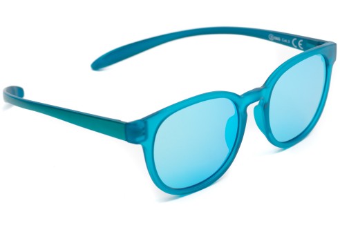 B&S zonnebril voor kinderen 6-10 jaar turqouise met turquoise spiegelglas, polariserend