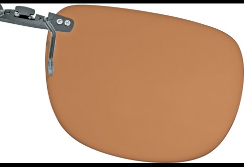 Voorhanger voor kunststof monturen, opklembaar 62 x 52 mm - Bruin, polariserend