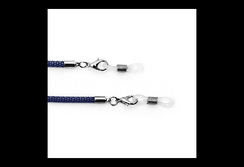 Brilketting slang met karabijnsluiting blauw, 3 stuks