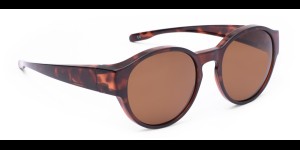 Overzetzonnebril klein rond - Havanna