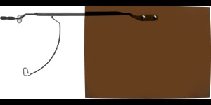 Voorhanger opklapbaar, zeer fijne uitvoering, maat M, zwart frame - Bruin, polariserend