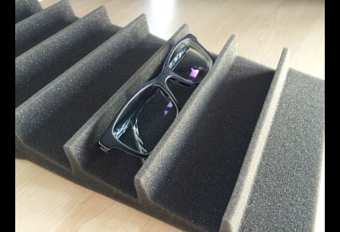 Schuimrubberinleg voor monturen donkergrijs, snijdbaar