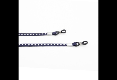 Brillenband met klinknagels donker blauw 3 stuks