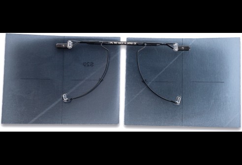 Voorhanger opklapbaar, zeer fijne uitvoering, maat L, zwart frame - Grijs, polariserend