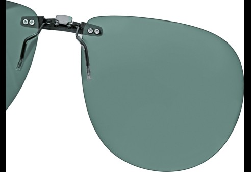 Voorhanger voor kunststof monturen, opklembaar 62 x 54 mm -  Groen, polariserend