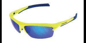 Progear Sportshades Racer mat neon geel met blauw verspiegelde lenzen