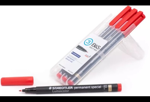 Glasmarkeer stiften fijnschrijver, rood