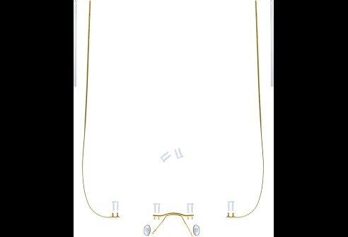 Complete glasbrilset met monoblock veren goud