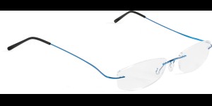 Glasbril van Beta-titanium met Monoblockveren, blauw