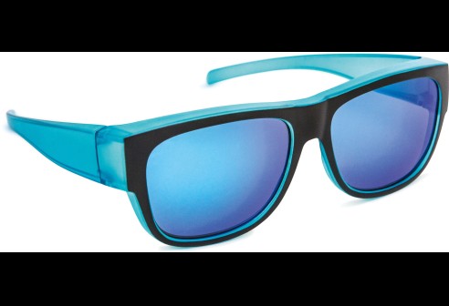 Overzetzonnebril klein blauw-zwart