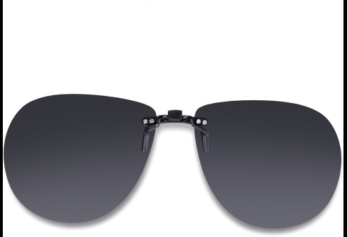 Voorhanger voor kunststof monturen, opklembaar 62 x 54 mm - Grijs, polariserend