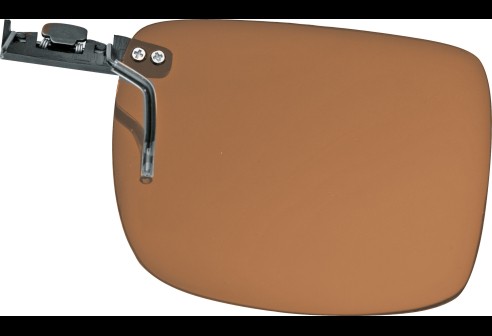 Voorhanger voor kunststof monturen, opklembaar 48 x 40 mm - Bruin, polariserend